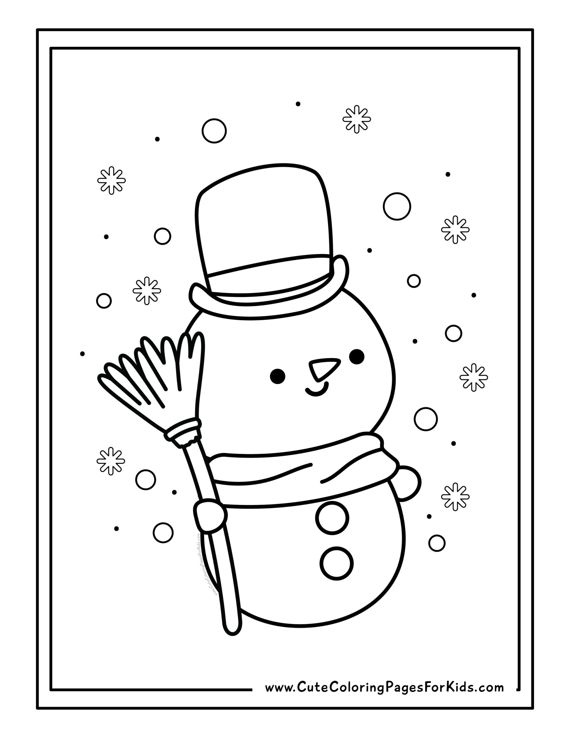 snowman coloring pages (free printable pdfs) - cute coloring pages